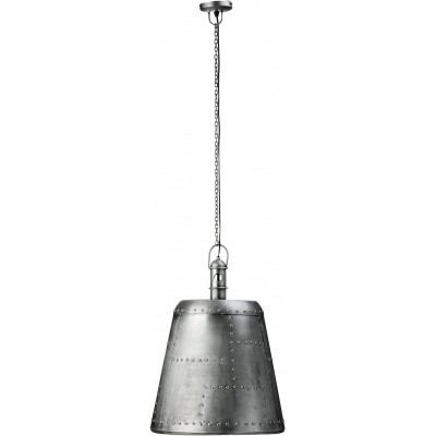 581,95 € Free Shipping | Hanging lamp Conical Shape 64×44 cm. Dining room, bedroom and lobby. Metal casting. Silver Color