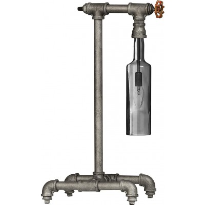 481,95 € Envío gratis | Lámpara de sobremesa 25W 62×47 cm. Cristal, metal y vidrio. Color plata