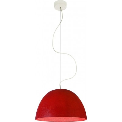 Lampada a sospensione 100W Forma Sferica 46×46 cm. Soggiorno, sala da pranzo e camera da letto. Colore rosso