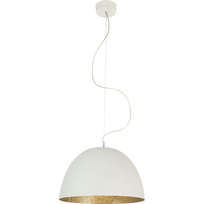 Lámpara colgante 157×46 cm. Metal y resina. Color blanco