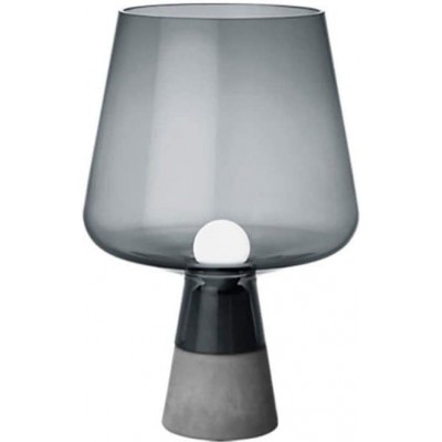Lampada da tavolo Forma Conica 38×25 cm. Soggiorno, camera da letto e atrio. Stile classico. Cristallo e Bicchiere. Colore grigio