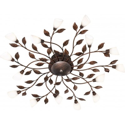 Deckenlampe Trio 1W Runde Gestalten 80×80 cm. Blumenmuster mit Blättern Wohnzimmer. Rustikal Stil. Metall. Oxid Farbe