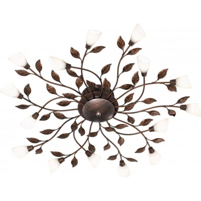 Lampada da soffitto Trio 1W 80×80 cm. Disegno floreale con foglie Metallo. Colore ossido