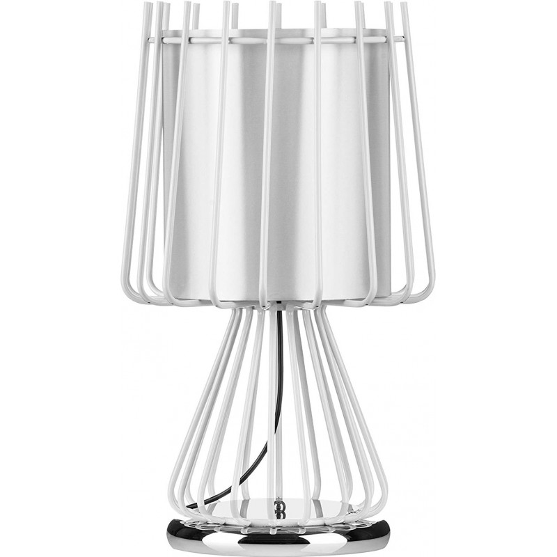 476,95 € Free Shipping | Table lamp Cylindrical Shape 61×35 cm. Living room, dining room and lobby. Modern Style. Metal casting. Plated chrome Color