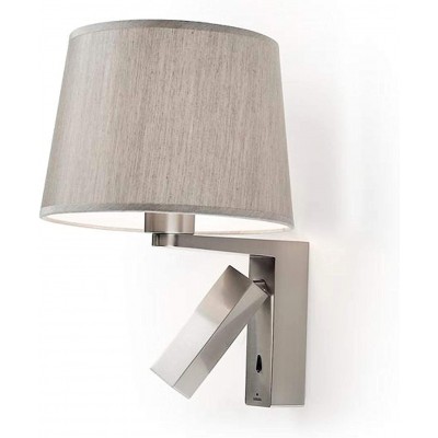Aplique de pared interior 60W Lámpara auxiliar para lectura Aluminio. Color níquel