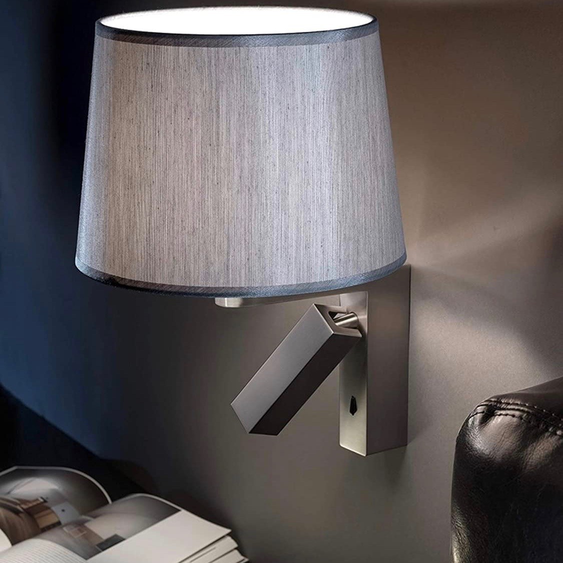 314,95 € Envío gratis | Aplique de pared interior 60W Lámpara auxiliar para lectura Aluminio. Color níquel