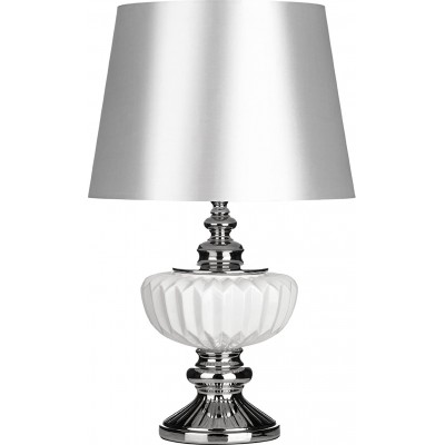 Lámpara de sobremesa 60W Forma Cilíndrica 77×46 cm. Salón, dormitorio y vestíbulo. Estilo moderno. Resina. Color blanco