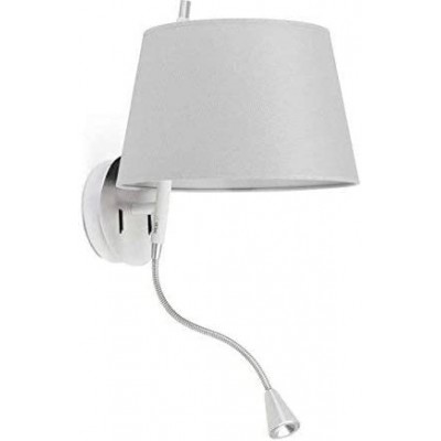 Настенный светильник для дома 40W Коническая Форма 48×30 cm. Вспомогательная лампа для чтения Гостинная, столовая и спальная комната. Классический Стиль. Кристалл и Металл. Серый Цвет
