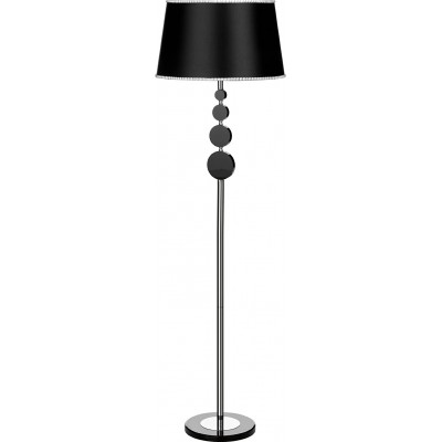 Lampada da pavimento 60W Forma Cilindrica 61×53 cm. Sala da pranzo, camera da letto e atrio. Cristallo. Colore nero