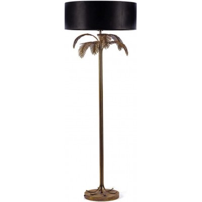 落地灯 圆柱型 形状 88×60 cm. 与棕榈树的设计 客厅, 饭厅 和 卧室. 现代的 和 凉爽的 风格. 金属. 黑色的 颜色