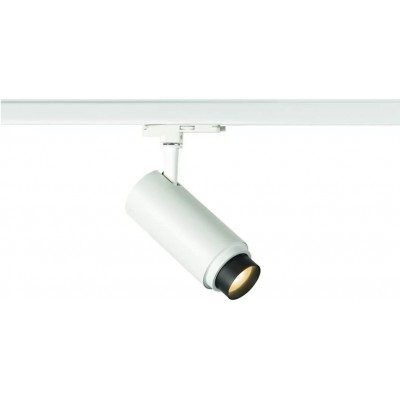 237,95 € Envío gratis | Foco para interior 20W 33×17 cm. LED Orientable. Sistema trifásico de carril-riel. Regulable en posición Aluminio. Color blanco