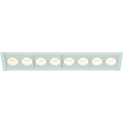 279,95 € Free Shipping | Recessed lighting Rectangular Shape 42×10 cm. 8 spotlights Living room, dining room and bedroom. Aluminum. White Color