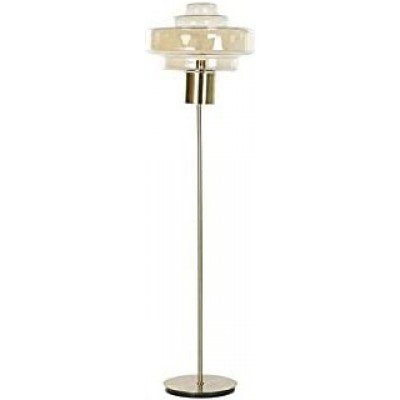 Lámpara de pie Forma Redonda 154×45 cm. Comedor, dormitorio y vestíbulo. Cristal, Metal y Vidrio. Color dorado
