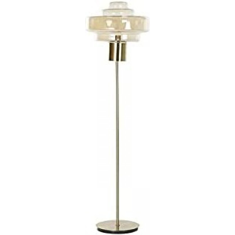 272,95 € Free Shipping | Floor lamp Round Shape 154×45 cm. Dining room, bedroom and lobby. Crystal, Metal casting and Glass. Golden Color