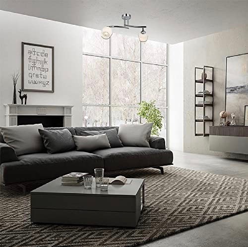 371,95 € Spedizione Gratuita | Faretto da interno 40W 43×39 cm. 2 punti luce Metallo e bicchiere. Colore cromato