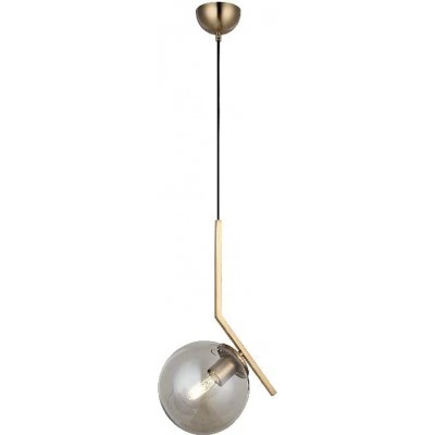 Hanging lamp 40W 125×28 cm. Crystal, metal casting and glass. Golden Color