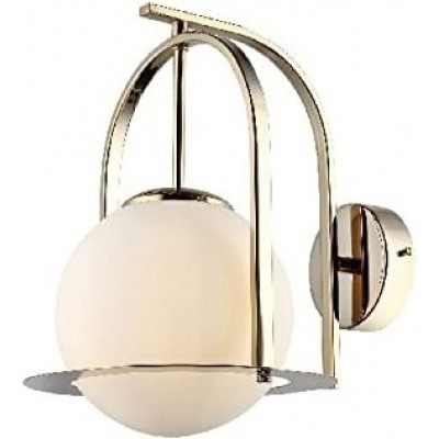 Indoor wall light 40W Spherical Shape 35×34 cm. Living room, bedroom and lobby. Metal casting and Glass. Golden Color