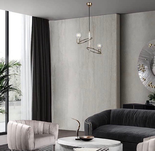 165,95 € Envio grátis | Lâmpada pendurada 40W 105×36 cm. 2 pontos de luz Metais. Cor dourado