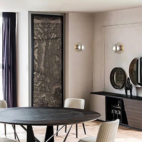 309,95 € Envío gratis | Aplique de pared interior 40W 22×20 cm. Metal y vidrio. Color dorado