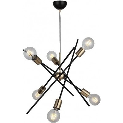 116,95 € Envío gratis | Lámpara de araña 40W 106×55 cm. 6 puntos de luz Metal. Color negro