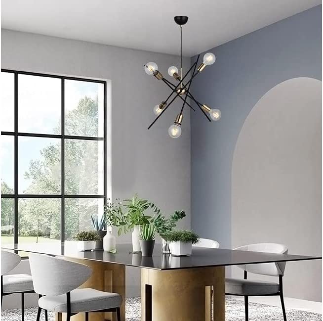 116,95 € Envio grátis | Lustre 40W 106×55 cm. 6 pontos de luz Metais. Cor preto