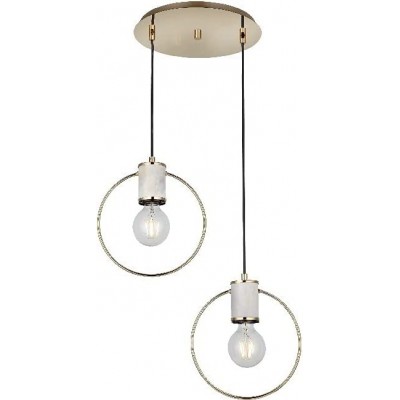 153,95 € Free Shipping | Hanging lamp Spherical Shape 115×39 cm. 2 points of light Living room, dining room and lobby. Metal casting. Golden Color
