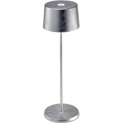 電気スタンド 2W 円筒形 形状 35×11 cm. 調光可能なLED リビングルーム, ダイニングルーム そして ロビー. アルミニウム. 銀 カラー