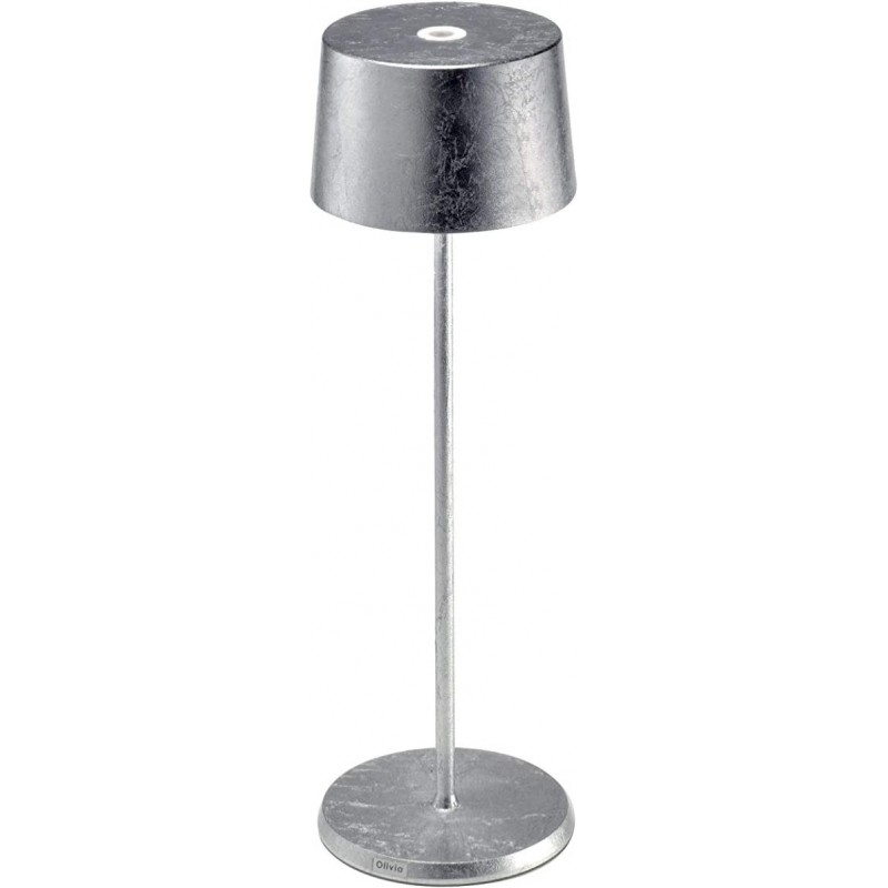 209,95 € Free Shipping | Table lamp 2W Cylindrical Shape 35×11 cm. Dimmable LED Living room, dining room and lobby. Aluminum. Silver Color