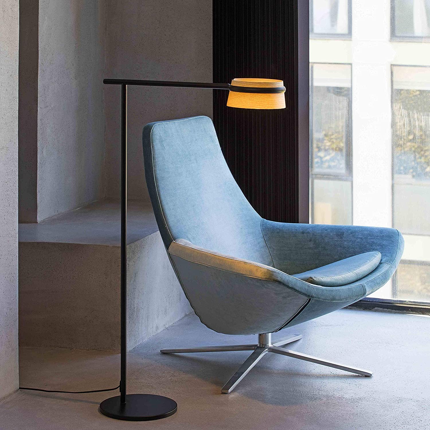 251,95 € Envoi gratuit | Lampadaire 6W 2700K Lumière très chaude. 125×65 cm. LED Métal. Couleur noir