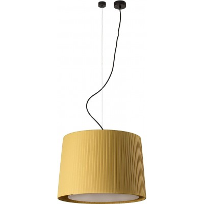 Hanging lamp 15W Cylindrical Shape Ø 45 cm. Dining room, bedroom and lobby. Steel. Yellow Color