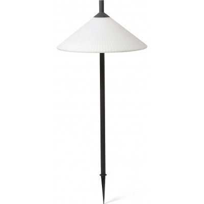 Lámpara de exterior 15W Forma Redonda 135×66 cm. Fijación a suelo mediante pica-estaca Salón, comedor y dormitorio. Aluminio. Color blanco