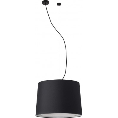 Lámpara colgante 15W Forma Cilíndrica Ø 45 cm. Comedor, dormitorio y vestíbulo. Acero. Color negro