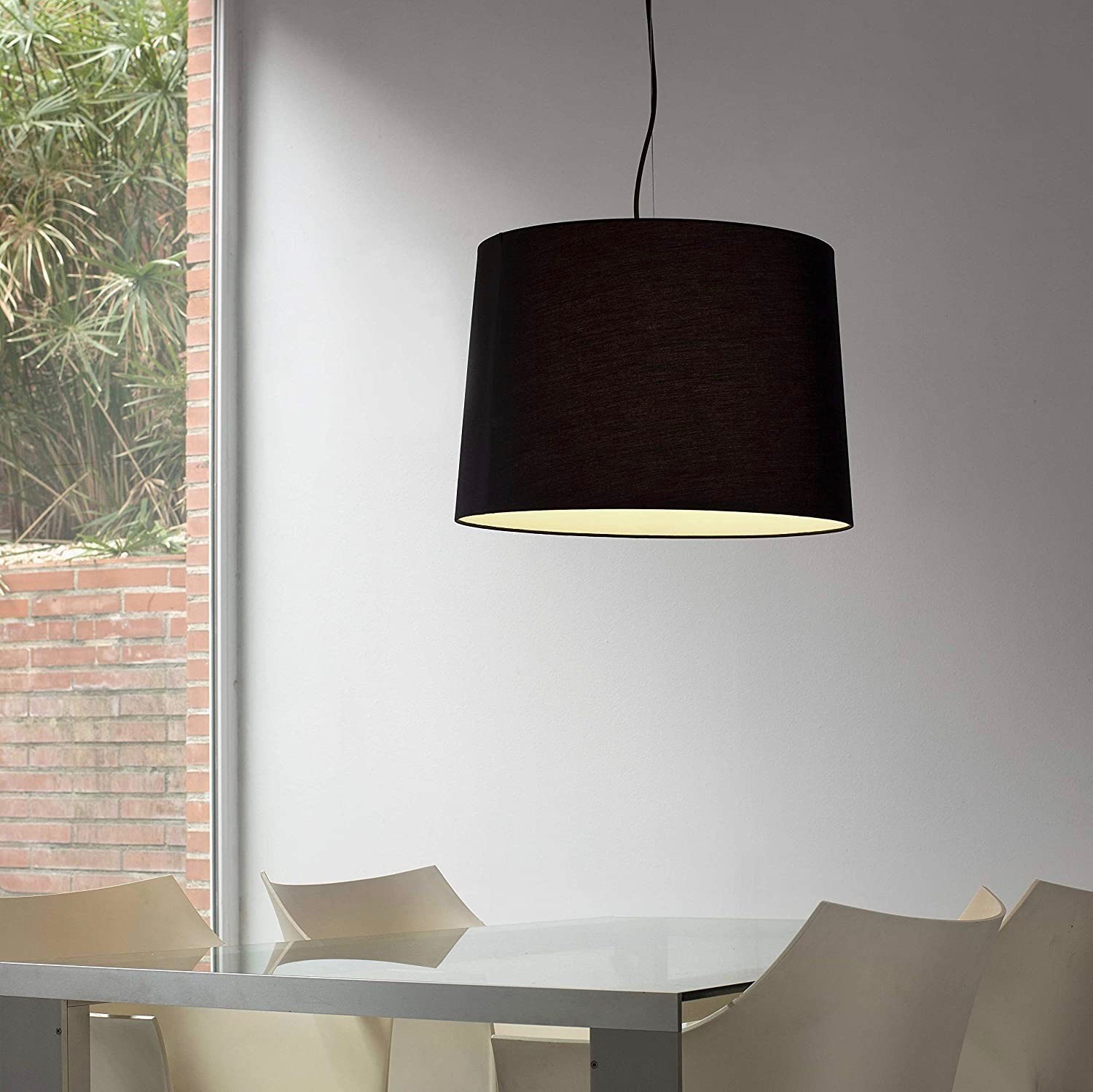 146,95 € Envoi gratuit | Lampe à suspension 15W Ø 45 cm. Acier. Couleur noir