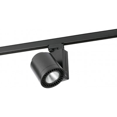 Projecteur d'intérieur Façonner Cylindrique 27×19 cm. LED réglable. système rail-rail Salle, salle à manger et chambre. Couleur noir