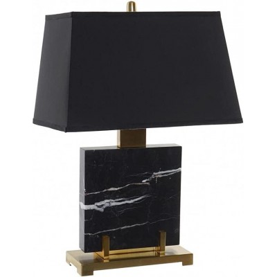Lampada da tavolo Forma Rettangolare 73×49 cm. Sala da pranzo, camera da letto e atrio. Metallo e Tessile. Colore nero