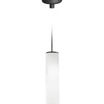 Lampe à suspension Façonner Cylindrique 45×13 cm. Salle, salle à manger et chambre. Cristal et Verre. Couleur blanc