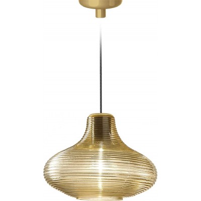 Lâmpada pendurada Forma Esférica 31×31 cm. Sala de jantar, quarto e salão. Cristal e Vidro. Cor dourado
