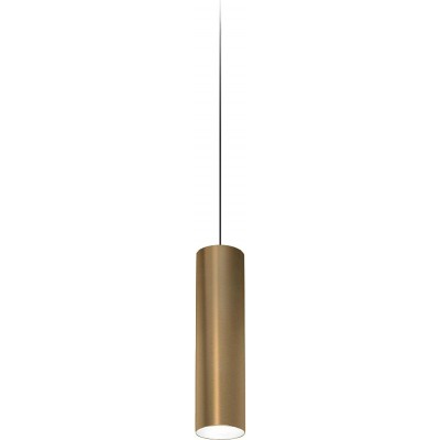 Lampada a sospensione 15W Forma Cilindrica 43×21 cm. LED Soggiorno, sala da pranzo e camera da letto. Alluminio. Colore d'oro