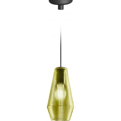422,95 € Envoi gratuit | Lampe à suspension Façonner Cylindrique 40×22 cm. Salle, salle à manger et chambre. Cristal et Verre. Couleur vert