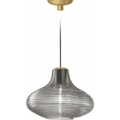 Lampe à suspension Façonner Sphérique 31×31 cm. Salle, salle à manger et chambre. Cristal et Verre. Couleur noir