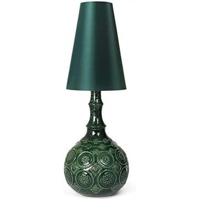 461,95 € Free Shipping | Table lamp Conical Shape 46×24 cm. Living room, dining room and bedroom. Classic Style. Ceramic. Green Color