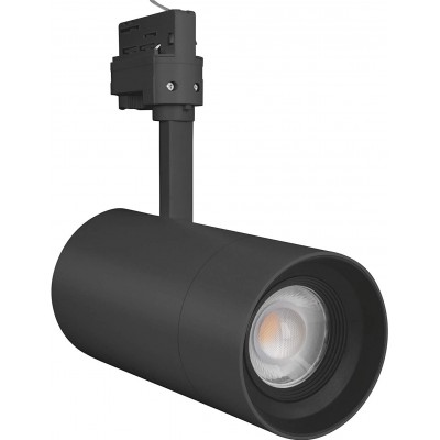 327,95 € Free Shipping | Indoor spotlight 25W 4000K Neutral light. Cylindrical Shape 27×9 cm. Adjustable LED. rail-rail system Living room, bedroom and lobby. Aluminum and Polycarbonate. Black Color