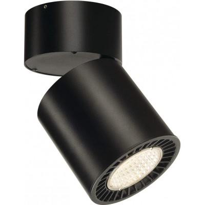 Faretto da interno 35W 3000K Luce calda. Forma Cilindrica 21×13 cm. LED regolabile in posizione Soggiorno, sala da pranzo e camera da letto. Alluminio. Colore nero