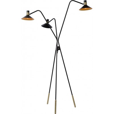 478,95 € Free Shipping | Floor lamp 120W 165×85 cm. 3 points of light. clamping tripod Steel and brass. Black Color