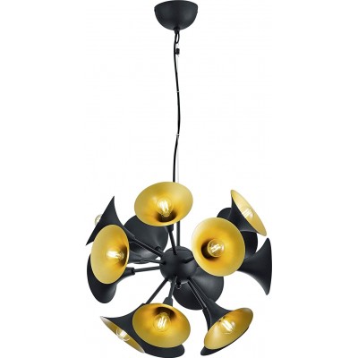Lámpara colgante Trio 28W Forma Cónica 150×48 cm. Salón, dormitorio y vestíbulo. Metal. Color negro