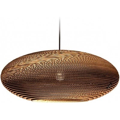 382,95 € Free Shipping | Hanging lamp 40W Round Shape 44×44 cm. Living room, dining room and lobby. Modern Style. Paper. Brown Color