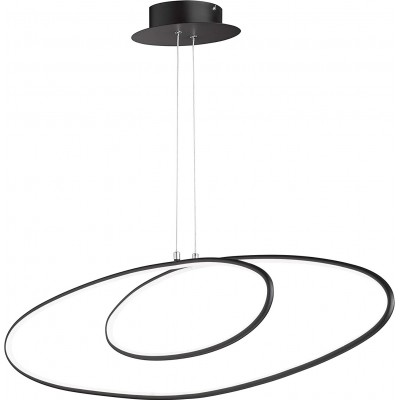 Hanging lamp 37W Round Shape 150×114 cm. Living room, bedroom and lobby. Modern Style. PMMA. Black Color