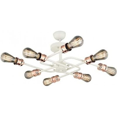 315,95 € Spedizione Gratuita | Lampada da soffitto 60W 60×60 cm. 8 punti luce Metallo. Colore bianca