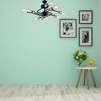 146,95 € Envio grátis | Lâmpada de teto 60W 60×60 cm. 8 pontos de luz Metais. Cor preto
