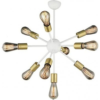 166,95 € Free Shipping | Chandelier 60W 70×60 cm. 10 light points Metal casting. White Color